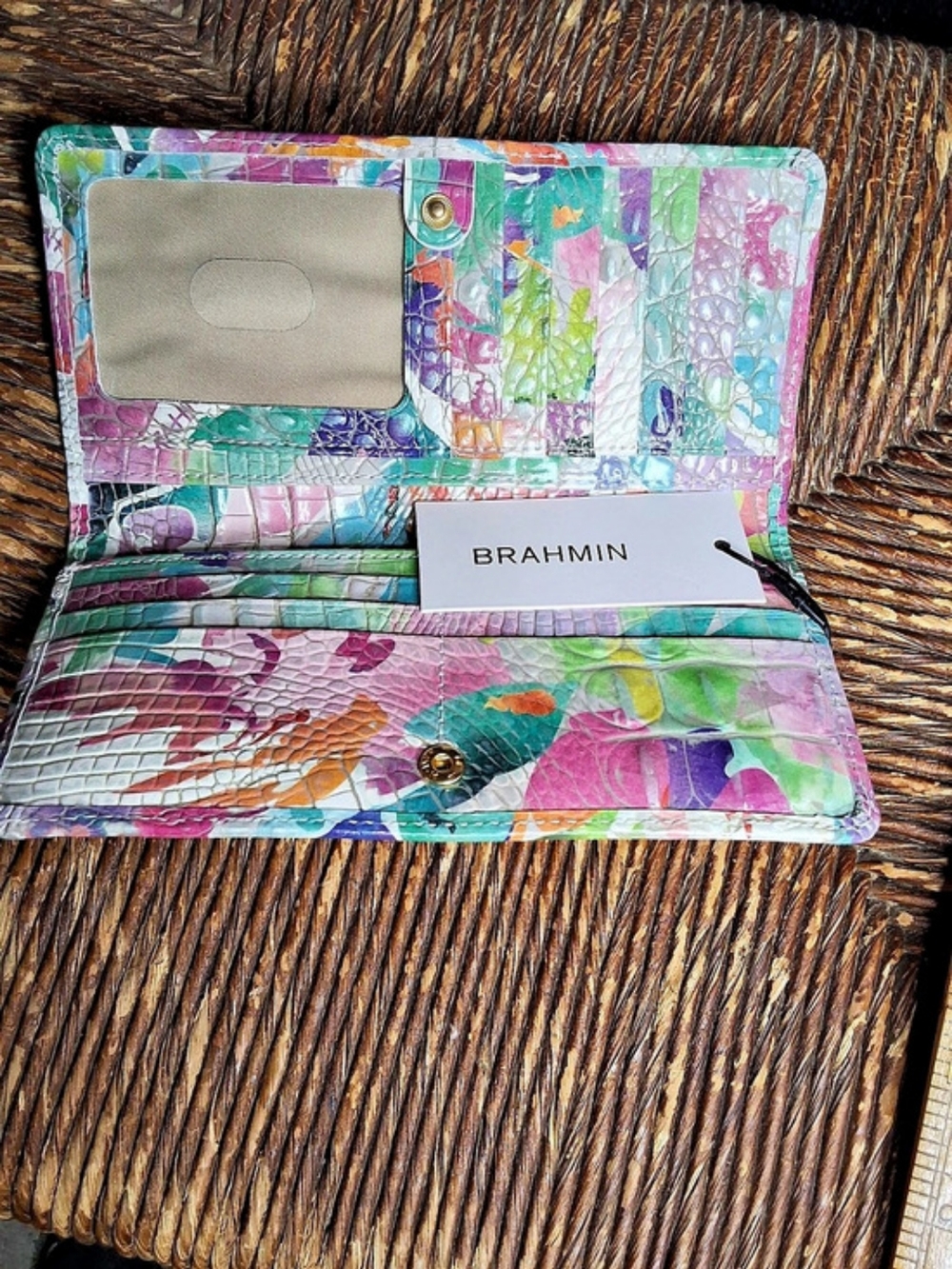 Brahmin Ady Wallet in Pink & Multicolor Daylily Melbourne - Picture 4 of 5